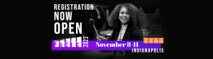 Registration now open graphic for Percussive Arts Society International Convention or PASIC with photo of past PASIC clinic and dates November 8-11, 2023